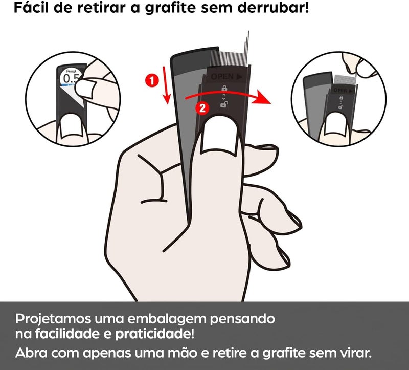 Pentel Ain Lead for 0.5mm 4B C285-4BO Mechanical Pencil Pads - Image 1